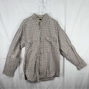 Croft and Barrow - Men’s Dress Shirt - LT - Brown Plaid - 100% cotton
